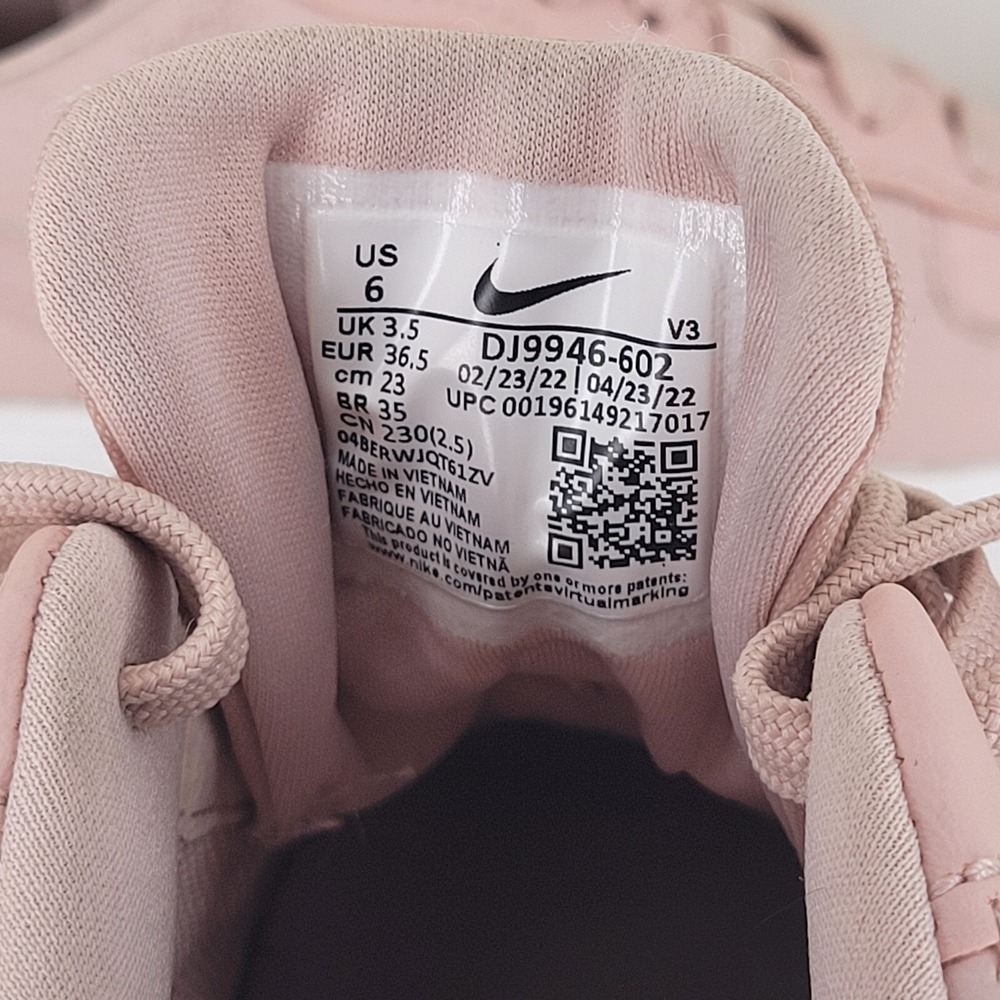 Nike Air Force 1 Platform Sneakers Shoes Womens Sz 6 Blush Suede Leather Lace Up - Picture 8 of 8